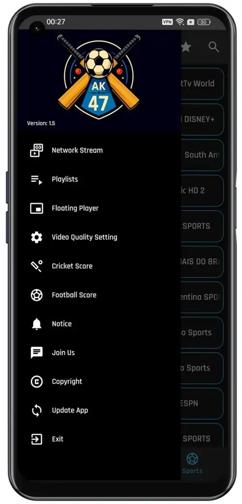 AK47 Sports App (OFFICIAL 2026) – Watch HD Sports/Live TV AK47 Sports Overview 5